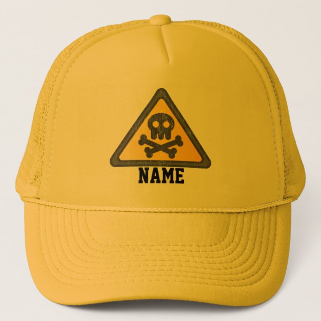 Funny Warning SignThunder_Cove Trucker Hat (Front)