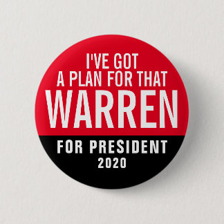 Funny Warren for President 2020 6 Cm Round Badge
