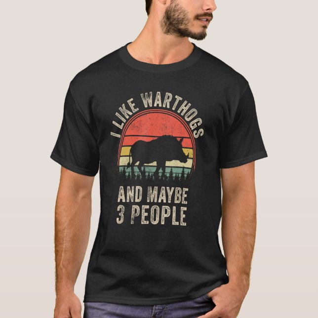 Funny Warthog Design Art Graphic Warthogs Zoo Anim T-Shirt (Front)