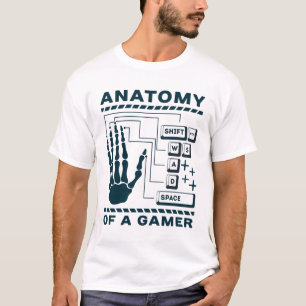 Funny WASD Anatomy of a Gamer Skeleton Hand T-Shirt