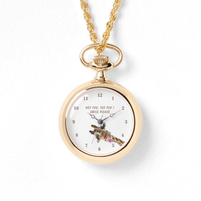 Funny Watch Gift with Playful Giraffe - Smile (Front)