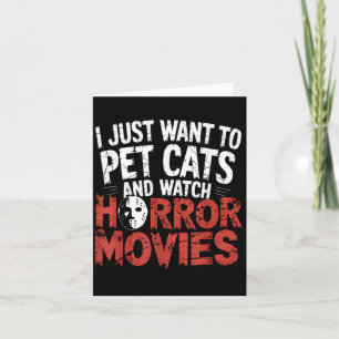 Funny Watch Horror Movie Fan - Halloween Cat Lover Card