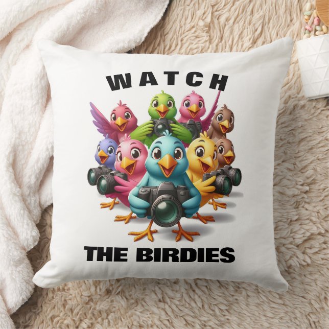 Funny Watch the Birdies Shutterbugs Cushion (Blanket)