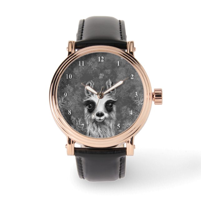 Funny Watch with Curious Llama (Front)