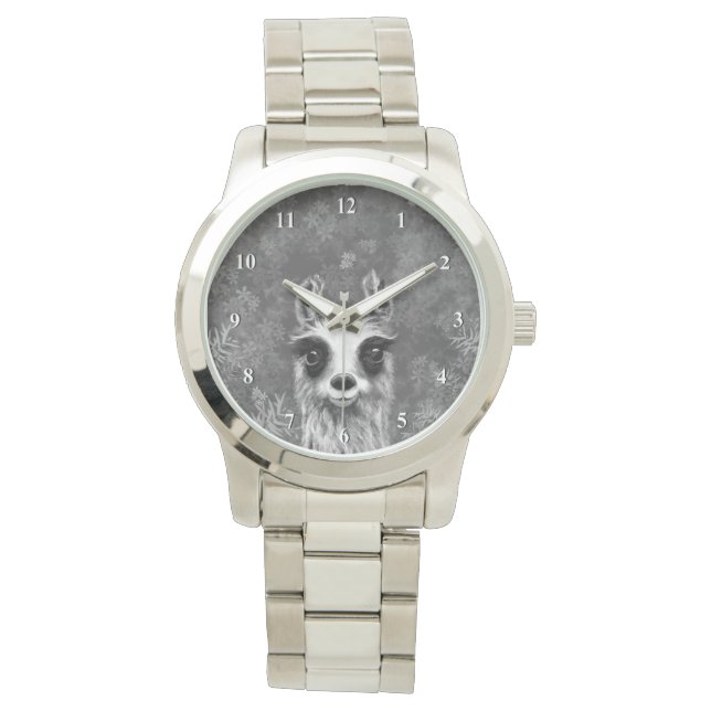 Funny Watch with Curious Llama (Front)