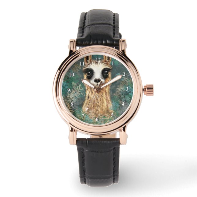Funny Watch with Curious Llama (Front)