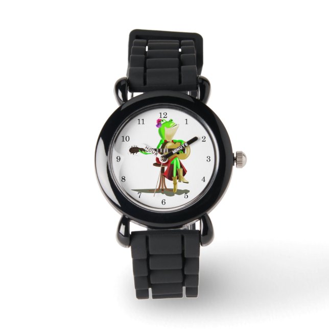 Funny Watch with Frog Playing Guitar (Front)