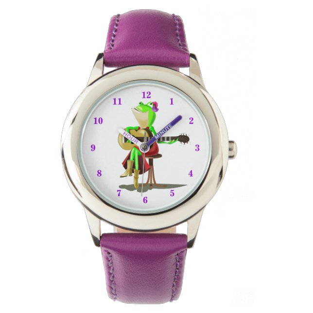 Funny Watch with Frog Playing Guitar (Front)