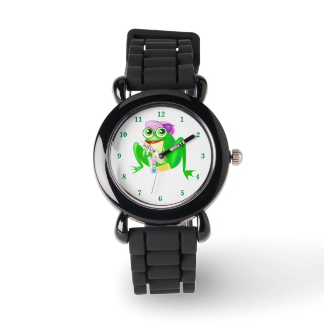 Funny Watch with Happy Party Frog (Front)