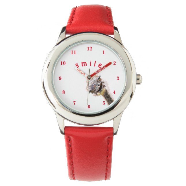 Funny Watch with Playful Happy Ostrich - Smile (Front)