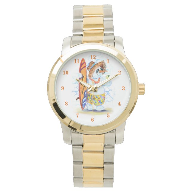 Funny Watch with Snowman Surfer (Front)