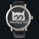 Funny Watching You Cat Cute Minimal Watch<br><div class="desc">Add a playful and slightly mischievous touch to your space with this funny “Watching You” cat matte poster. Featuring a minimalist black and white design with wide expressive eyes,  this artwork is perfect for cat lovers who enjoy a little humor in their decor.</div>
