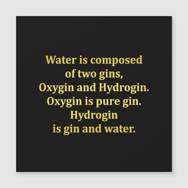 Funny Water and Gin Joke (Front)