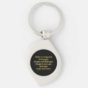 Funny Water and Gin Joke Key Ring