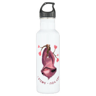 Funny Water Bottle with Playful Sloth - Smile