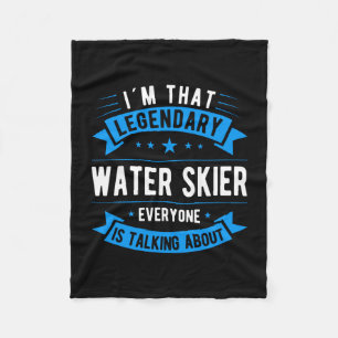 Funny water skier saying water sports water skiing fleece blanket