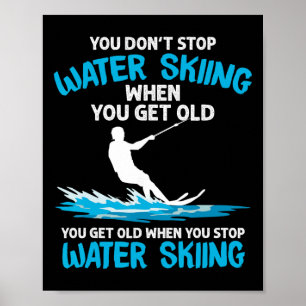 Funny Water Skiing Designs For Men Women Water Ski Poster