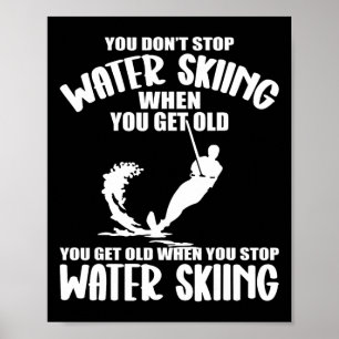Funny Water Skiing Designs For Men Women Water Ski Poster