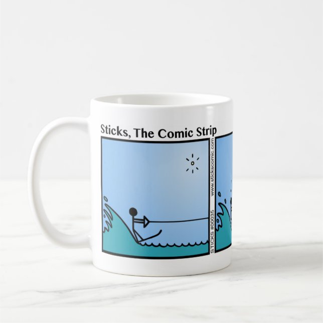 Funny Water Skiing Stickman Mug - 035 (Left)