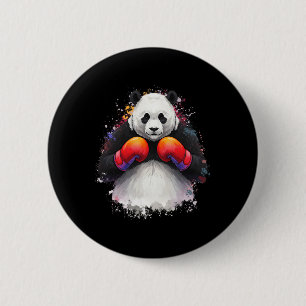 Funny Watercolor Art Boxing Panda Boxer With Boxin 6 Cm Round Badge