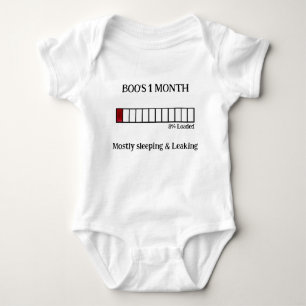 Funny Watercolor Baby Milestone Bodysuit 1 Month