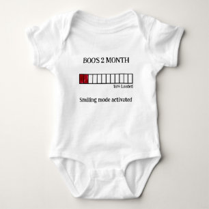 Funny Watercolor Baby Milestone Bodysuit 2 Month