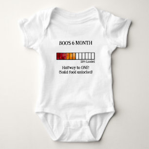 Funny Watercolor Baby Milestone Bodysuit 6 Month