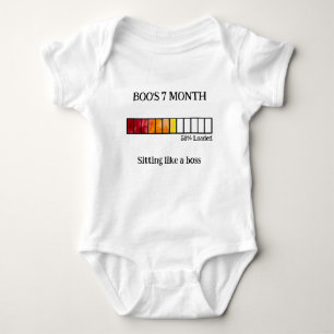 Funny Watercolor Baby Milestone Bodysuit 7 Month