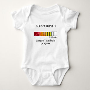 Funny Watercolor Baby Milestone Bodysuit 9 Month