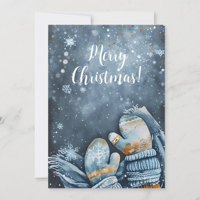 Funny Watercolor Christmas Greeting Card (Front)