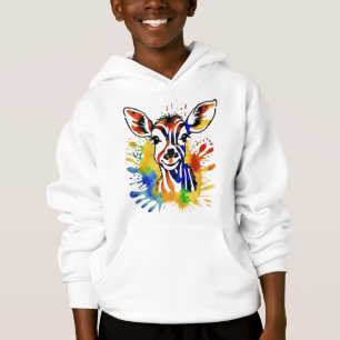 Funny watercolor colourful antelope