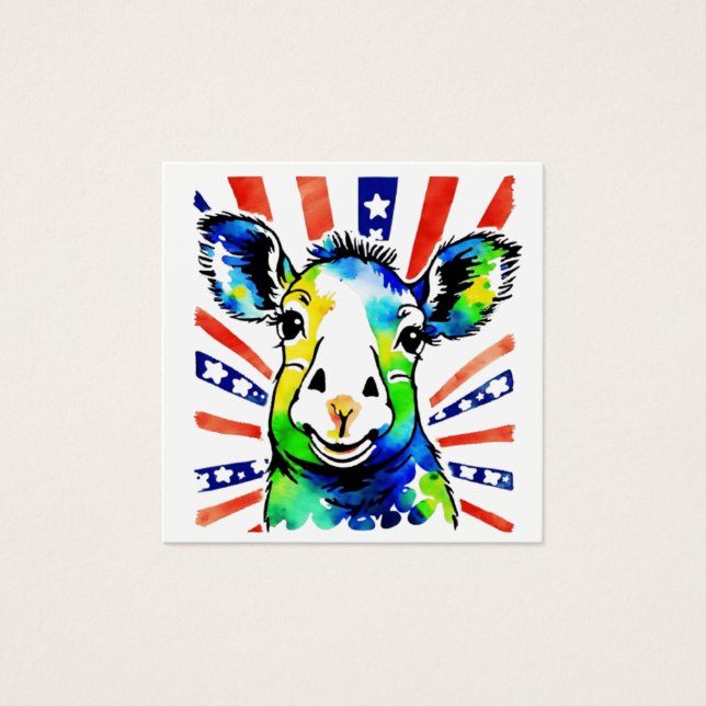 Funny watercolor colourful sheep (Front)