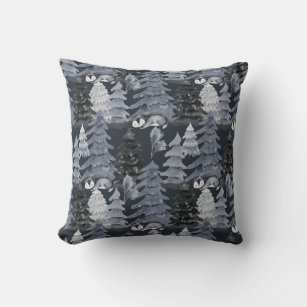 Funny watercolor penguins pattern  cushion