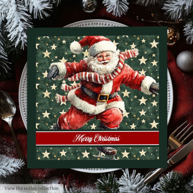 Funny Watercolor Santa Claus Christmas Napkins (Funny Watercolor Santa Claus Christmas Napkins)