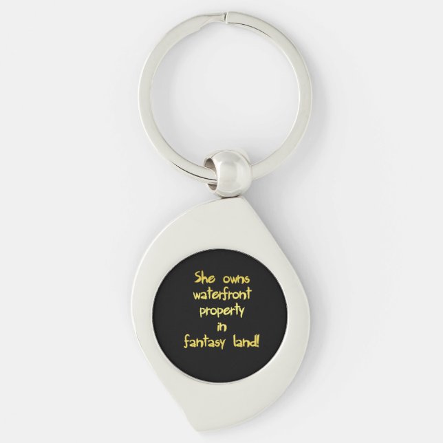 Funny Waterfront Property Joke Key Ring (Front)