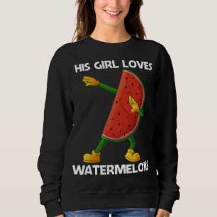 Funny Watermelon Art For Girls Kids Melon Fruit Pl Sweatshirt