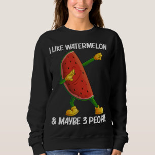 Funny Watermelon Art For Men Women Melon Fruit Pla Sweatshirt
