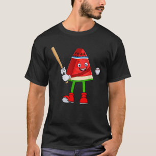 Funny Watermelon Baseball Ball Tropical Melon Summ T-Shirt