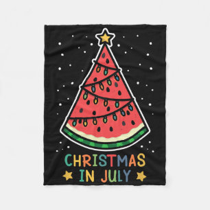 Funny Watermelon Christmas In July Women Men  Fleece Blanket