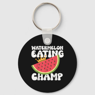 Funny Watermelon Eating Champ Summer Eating Key Ring