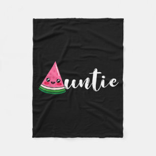 Funny Watermelon Fruit Lover Auntie Aunt Family Fleece Blanket