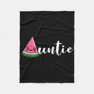 Funny Watermelon Fruit Lover Auntie Aunt Family Su Fleece Blanket