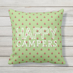Funny Watermelon Green Polka Dots   Happy Campers Cushion