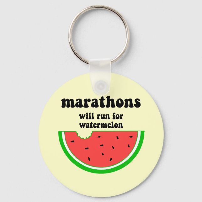 Funny watermelon marathon key ring (Front)
