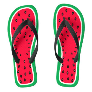 Funny Watermelon Slice Summer Fruit Unique Design Thongs