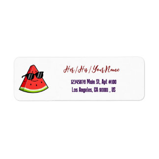 Funny Watermelon Sunglasses Thank You Return Address Label
