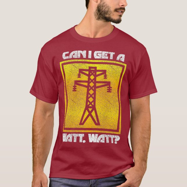 Funny Watt Watt Lineman Electrical Engineer Men T-Shirt (Front)