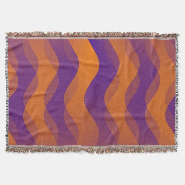 Funny Waves orange violet + your idea Throw Blanket (Front)