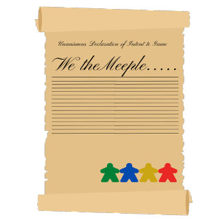 Funny We The Meeple Text Declaration Scroll Image  T-Shirt