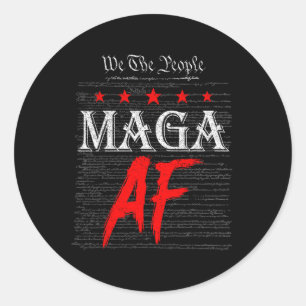 Funny We The People Mega Af Us Flag We The People Classic Round Sticker